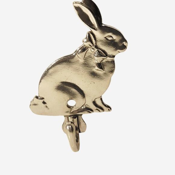 Vintage Seagull Pewter Rabbit Hook 4" x 2.25" Bright Finish Home Wall Decor - Picture 6 of 7